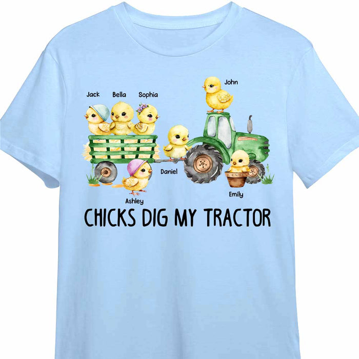 Personalized Gift for Grandma Chicks Dig My Tractor Shirt - Hoodie - Sweatshirt 23459 1