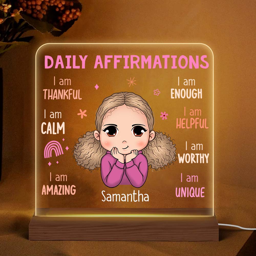 Personalized Daily Affirmation Gift For Granddaughter Plaque LED Lamp Night Light 23470 Primary Mockup