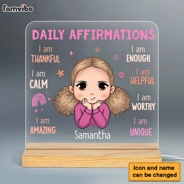 Personalized Daily Affirmation Gift For Granddaughter Plaque LED Lamp Night Light 23470 1