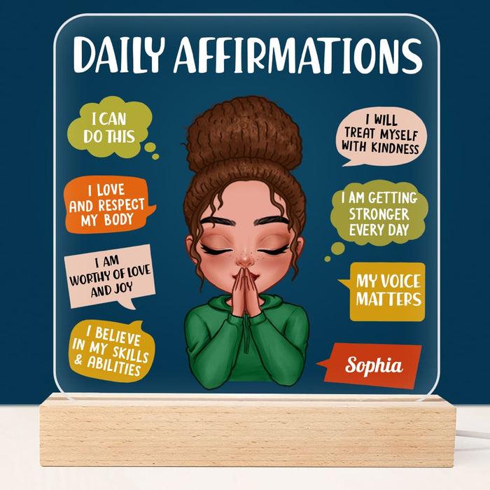 Personalized Gift For Daughter Daily Affirmations Plaque LED Lamp Night Light 22898 1