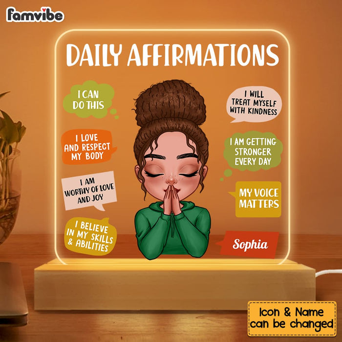 Personalized Gift For Daughter Daily Affirmations Plaque LED Lamp Night Light 22898 1
