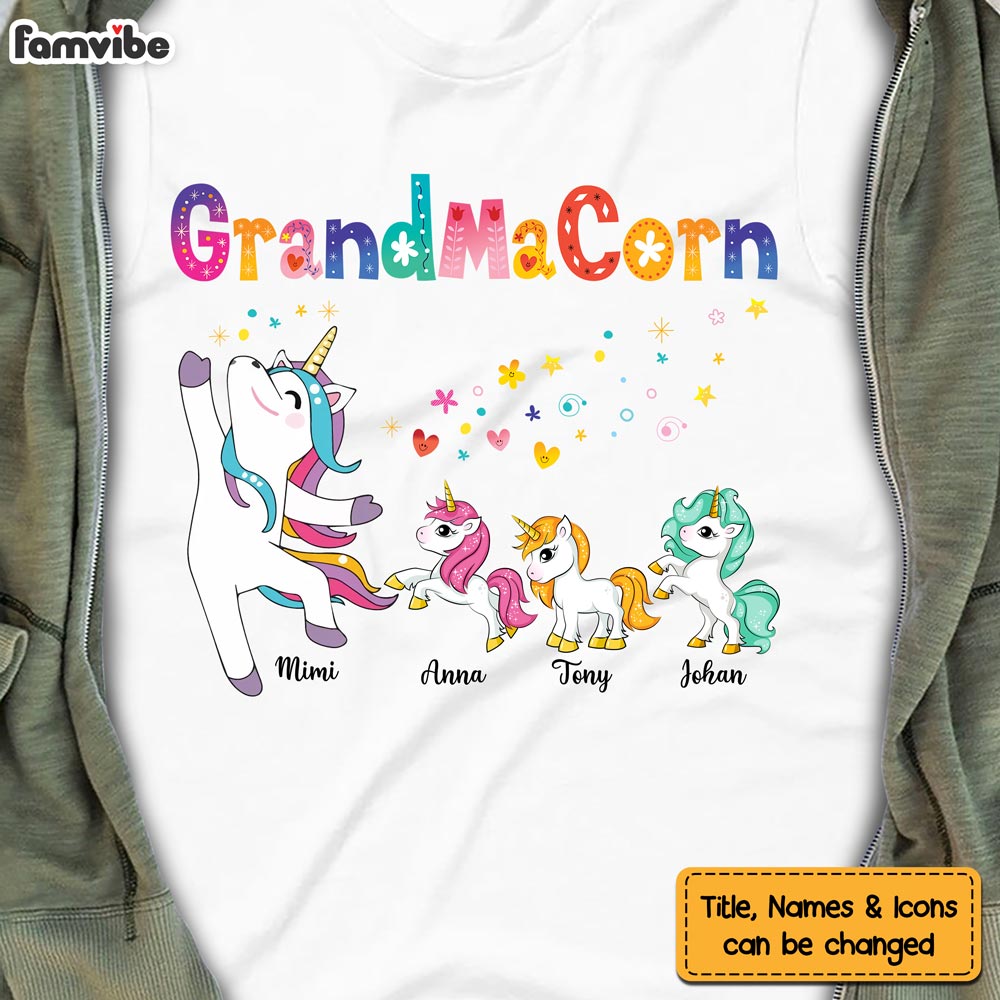 Personalized Grandmacorn Colorful Flower Shirt 23474 Primary Mockup