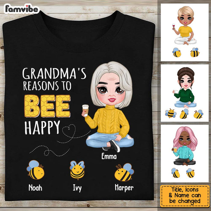 Personalized Grandma's Reasons To Bee Happy Shirt - Hoodie - Sweatshirt 23492 1