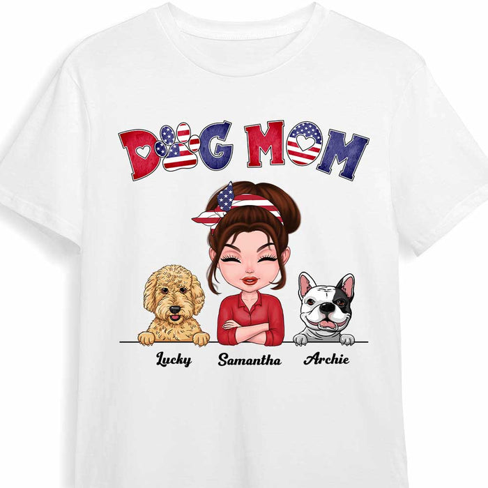 Personalized Dog Mom American Flag Pattern Shirt - Hoodie - Sweatshirt 23494 1