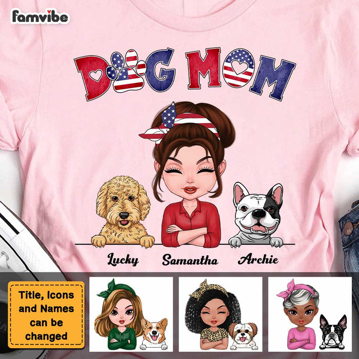 Personalized Dog Mom American Flag Pattern Shirt - Hoodie - Sweatshirt 23494 1