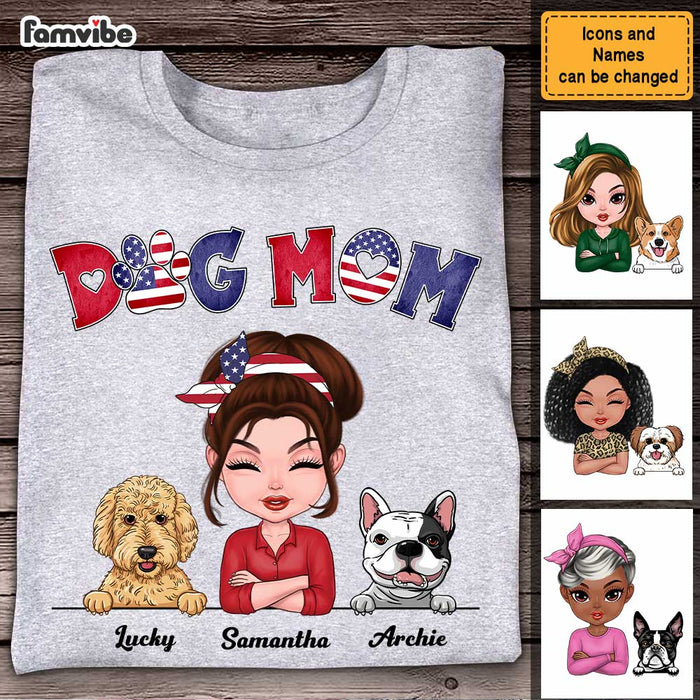 Personalized Dog Mom American Flag Pattern Shirt - Hoodie - Sweatshirt 23494 1