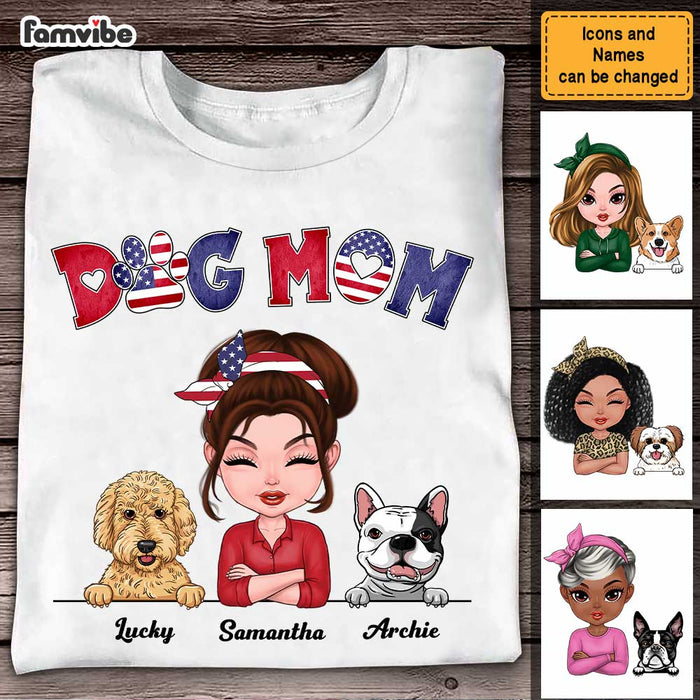 Personalized Dog Mom American Flag Pattern Shirt - Hoodie - Sweatshirt 23494 1