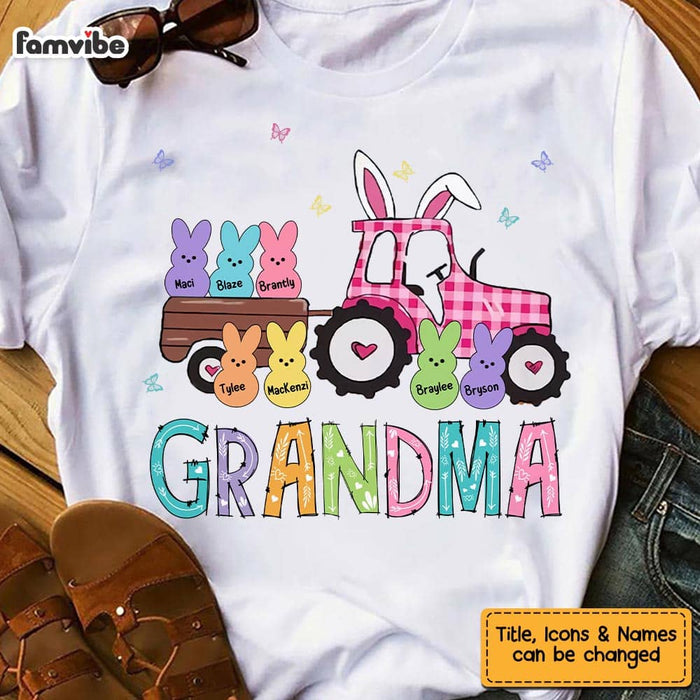 Personalized Gift for Grandma Bunny Easter Tractor Shirt - Hoodie - Sweatshirt 23507 1