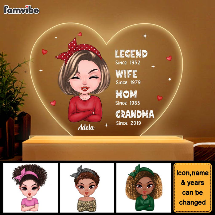 Personalized Mom Grandma Legend Plaque LED Lamp Night Light 23508 1