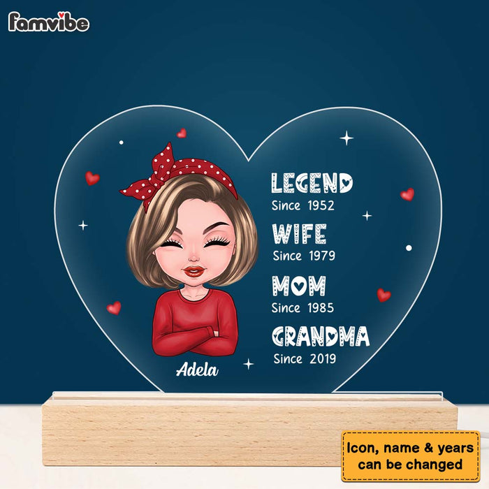 Personalized Mom Grandma Legend Plaque LED Lamp Night Light 23508 1