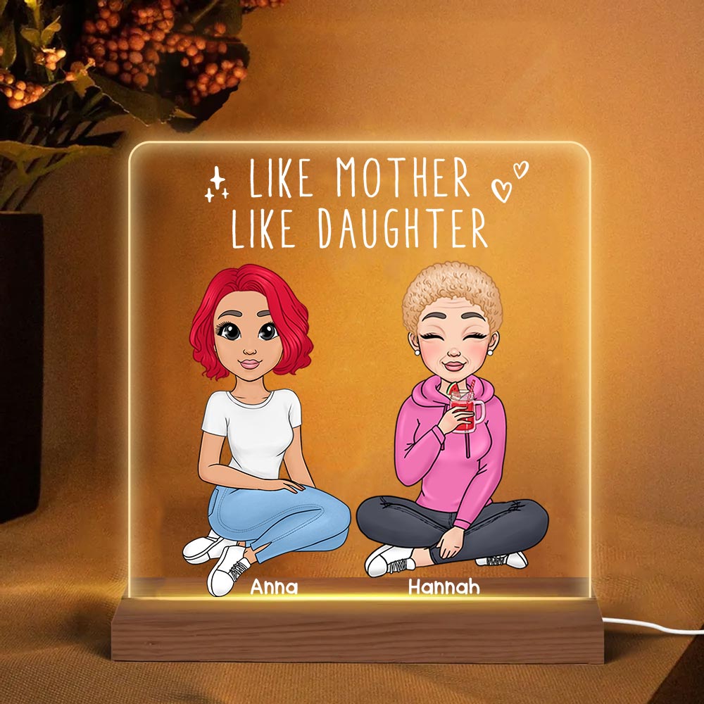 Personalized Gift Like Mother Like Daughter Plaque LED Lamp Night Light 23509 Primary Mockup