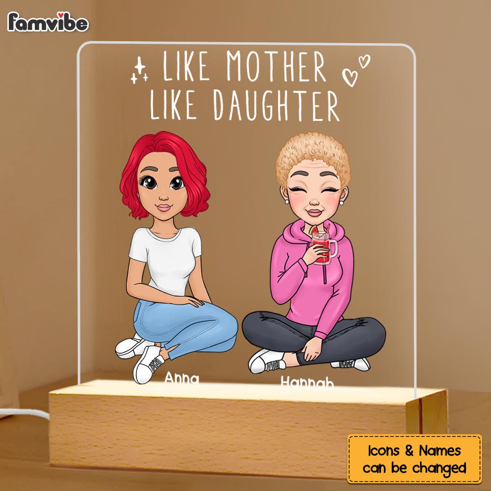 Personalized Gift Like Mother Like Daughter Plaque LED Lamp Night Light 23509 Primary Mockup