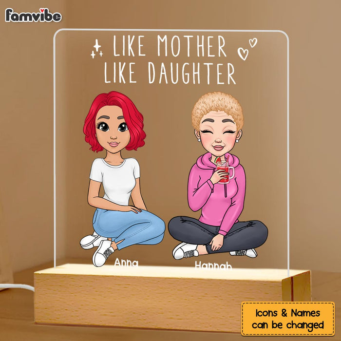 Personalized Gift Like Mother Like Daughter Plaque LED Lamp Night Light 23509 1