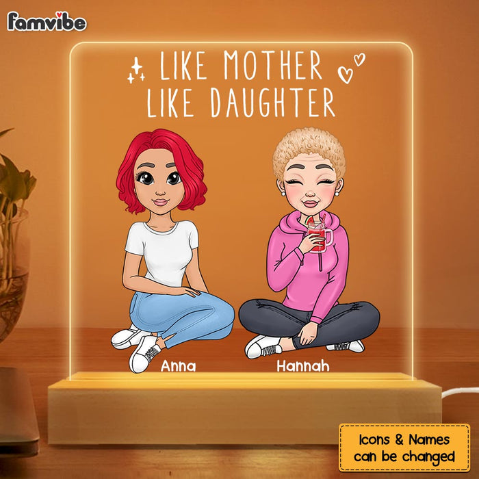Personalized Gift Like Mother Like Daughter Plaque LED Lamp Night Light 23509 1