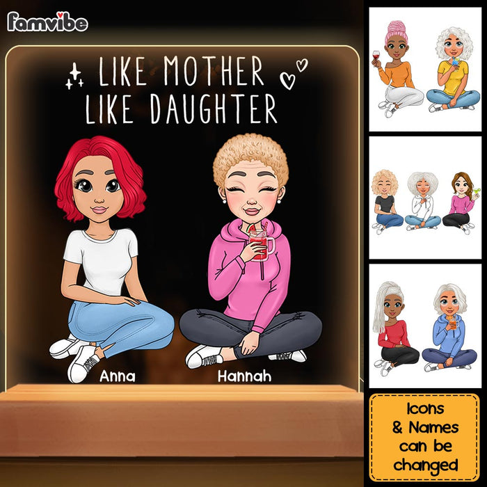 Personalized Gift Like Mother Like Daughter Plaque LED Lamp Night Light 23509 1
