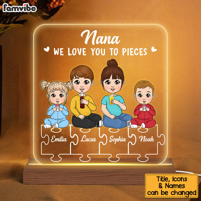 Personalized Gift For Grandma We Love You To Pieces Plaque LED Lamp Night Light 23512 1