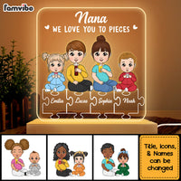 Personalized Gift For Grandma We Love You To Pieces Plaque LED Lamp Night Light 23512 thumb 1