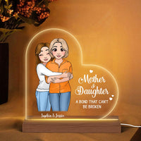 Personalized Gift Mother and Daughter A Bond That Can't Be Broken Plaque LED Lamp Night Light 23514 thumb 1