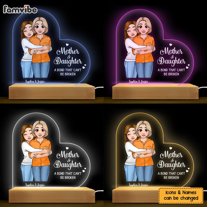 Personalized Gift Mother and Daughter A Bond That Can't Be Broken Plaque LED Lamp Night Light 23514 1