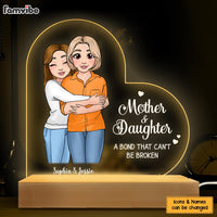 Personalized Gift Mother and Daughter A Bond That Can't Be Broken Plaque LED Lamp Night Light 23514 thumb 1