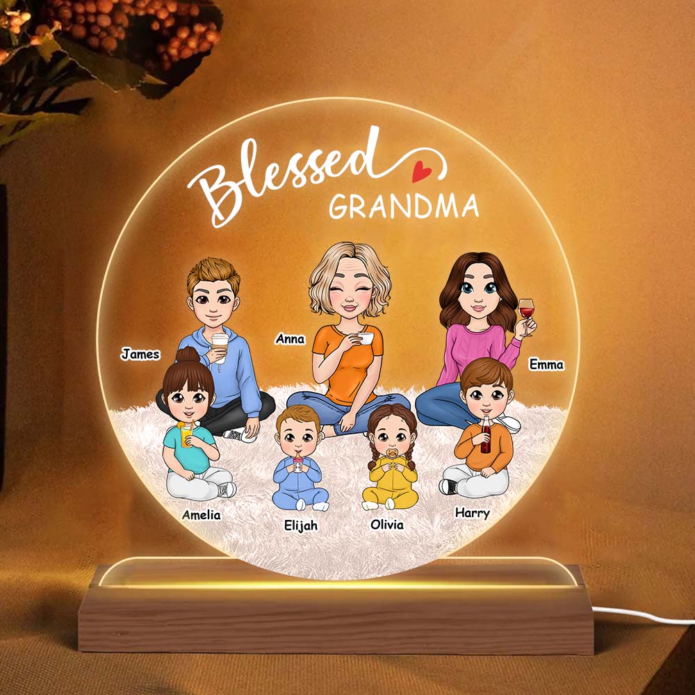 Personalized Gift For Blessed Grandma Plaque LED Lamp Night Light 23517 Primary Mockup