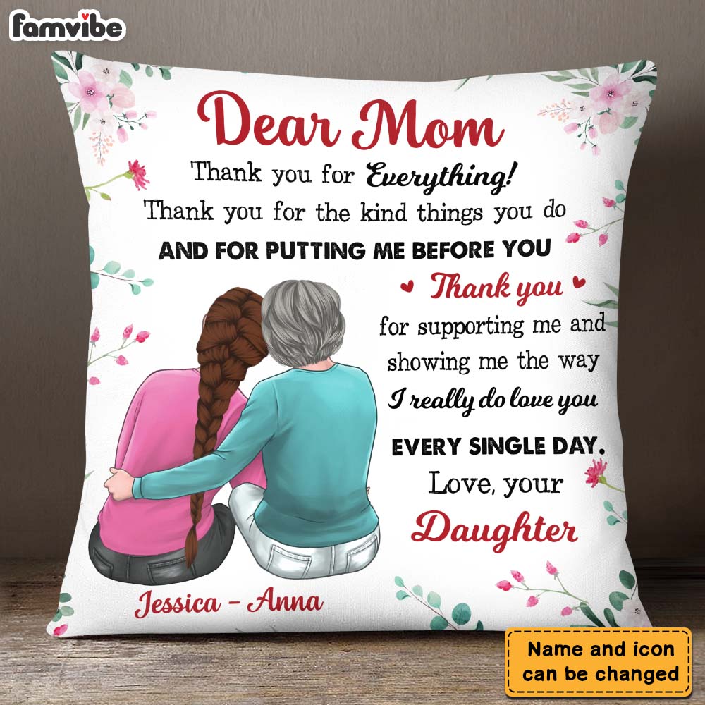 Personalized Gift For Mom Pillow 23518 Primary Mockup