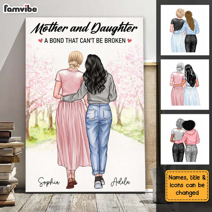 Personalized Gift Mother And Daughter A Bond That Can't Be Broken Poster 23549 1