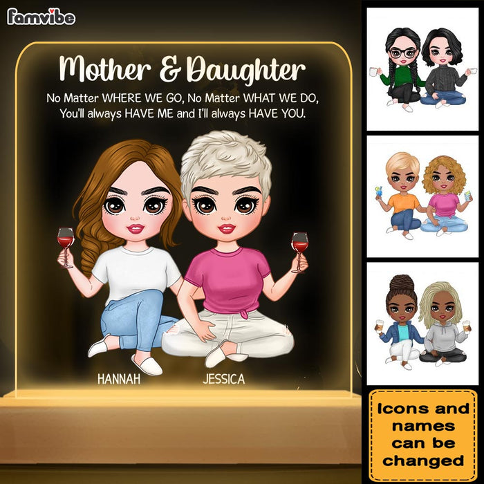 Personalized Gift Mother And Daughter Plaque LED Lamp Night Light 23558 1