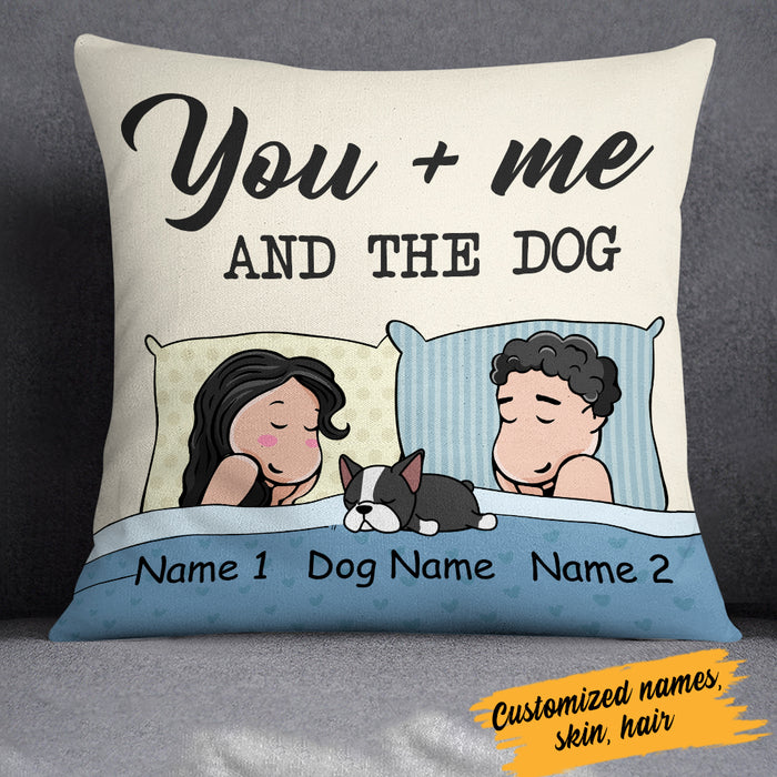 Personalized Dog Couple Sleep Together Pillow JR213 81O34 (Insert Included) 1