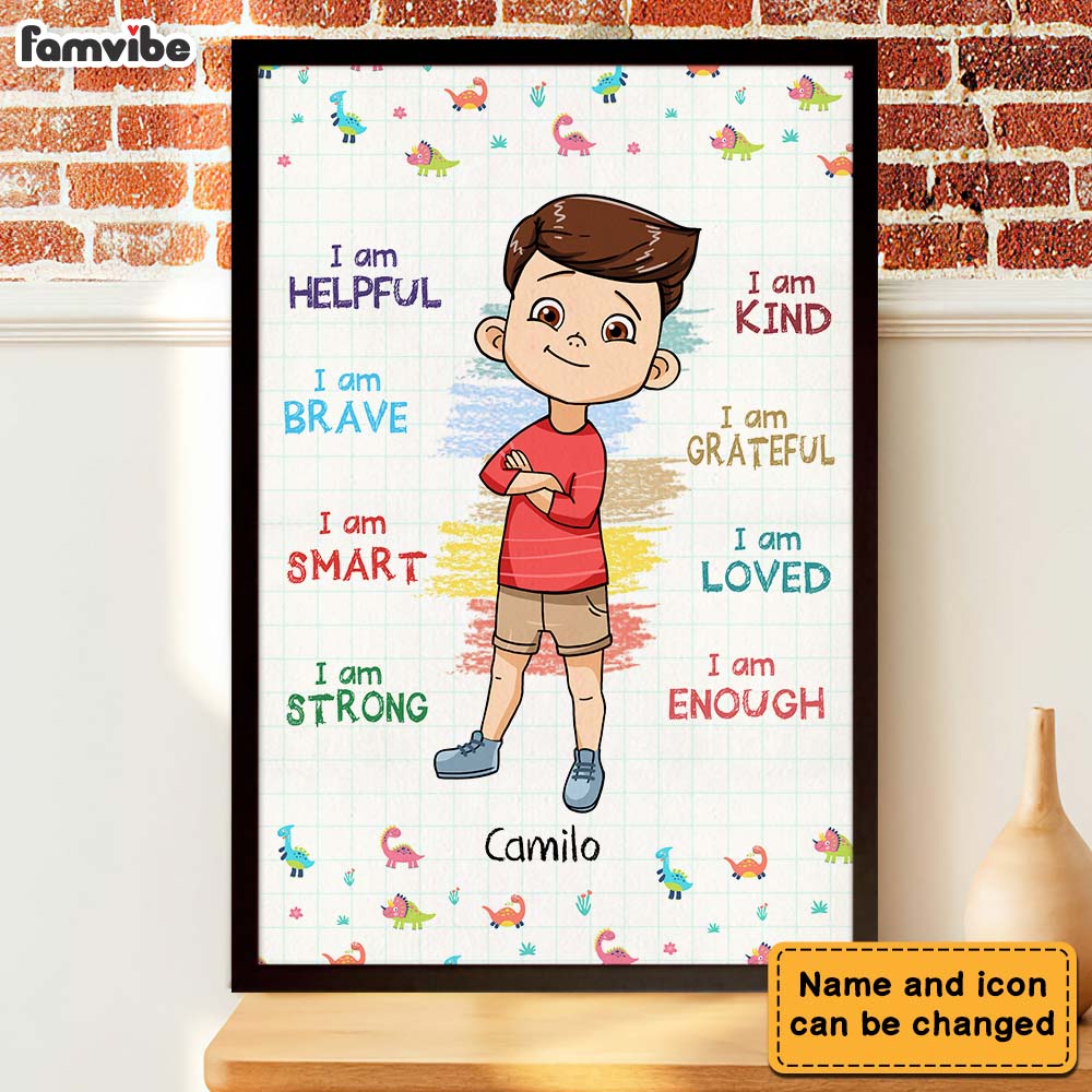 Personalized Gift For Grandson I Am Kind Poster 23150 Primary Mockup
