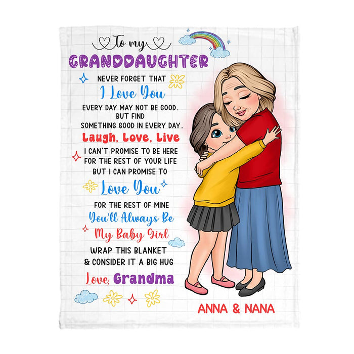 Personalized Gift For Granddaughter Live Love Laugh Blanket 23173 1