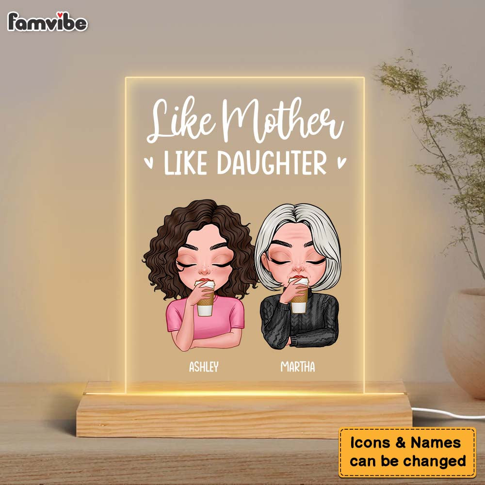 Personalized Gift Like Mother Like Daughter Plaque LED Lamp Night Light 23573 Primary Mockup
