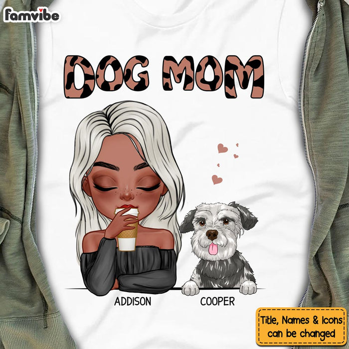 Personalized Dog Mom Cowprint Shirt - Hoodie - Sweatshirt 23575 1