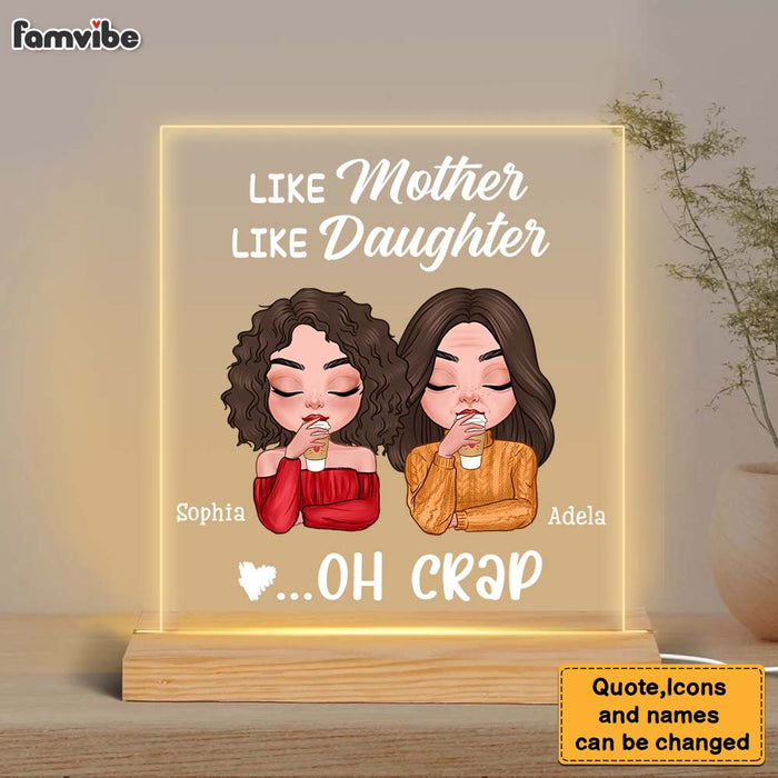 Personalized Gift Like Mother Like Daughter Plaque LED Lamp Night Light 23594 1