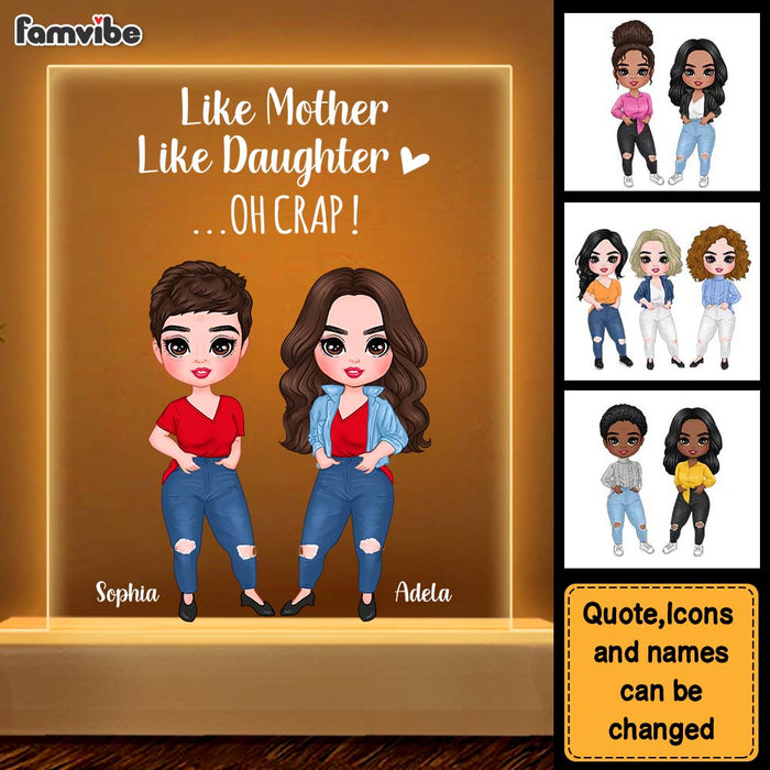 Personalized Gift Like Mother Like Daughter Plaque LED Lamp Night Light 23595 1