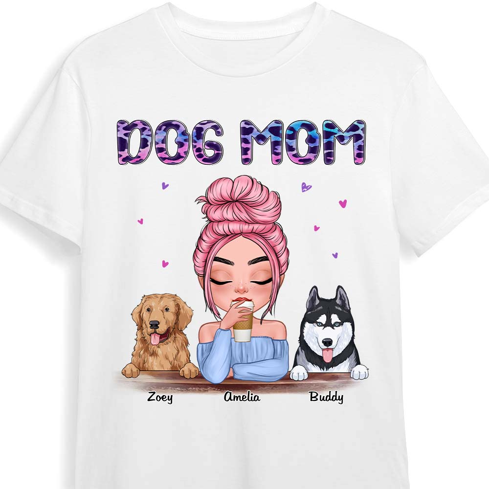 Personalized Gift for Dog Mom Neon Leopard  Print Shirt 23600 Primary Mockup