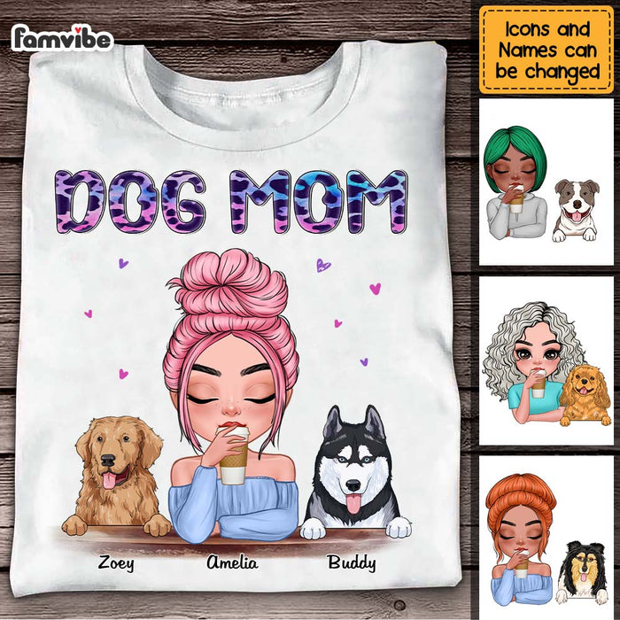 Personalized Gift for Dog Mom Neon Leopard  Print Shirt - Hoodie - Sweatshirt 23600 1