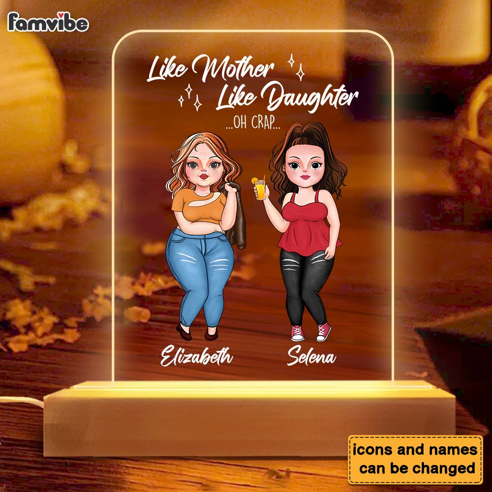 Personalized Gift Like Mother Like Daughter Plaque LED Lamp Night Light 23601 Primary Mockup
