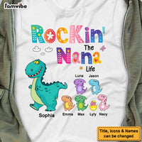 Personalized Dino Rockin‘ Grandma Life Happy Shirt - Hoodie - Sweatshirt 23617 thumb 1