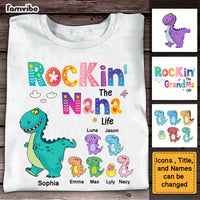 Personalized Dino Rockin‘ Grandma Life Happy Shirt - Hoodie - Sweatshirt 23617 thumb 1