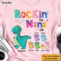 Personalized Dino Rockin‘ Grandma Life Happy Shirt - Hoodie - Sweatshirt 23617 thumb 1