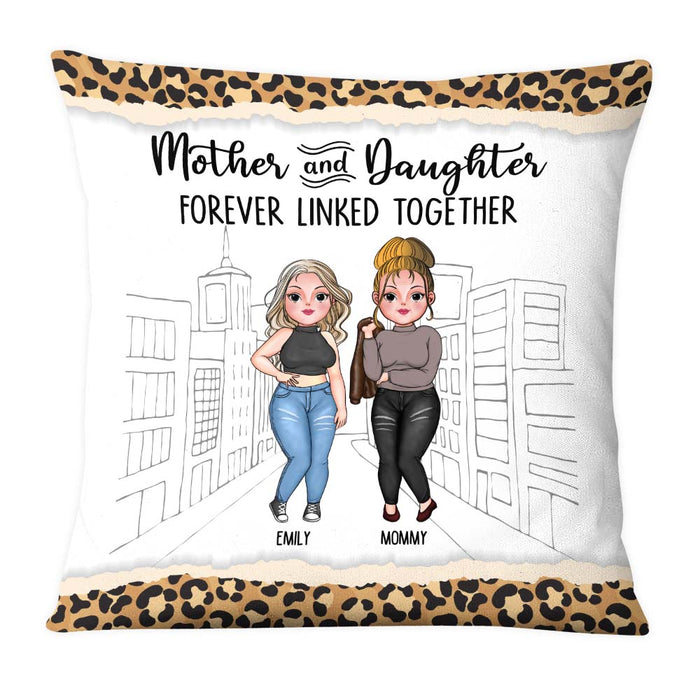 Personalized Gift Mother And Daughter Forever Linked Together Pillow 23627 1
