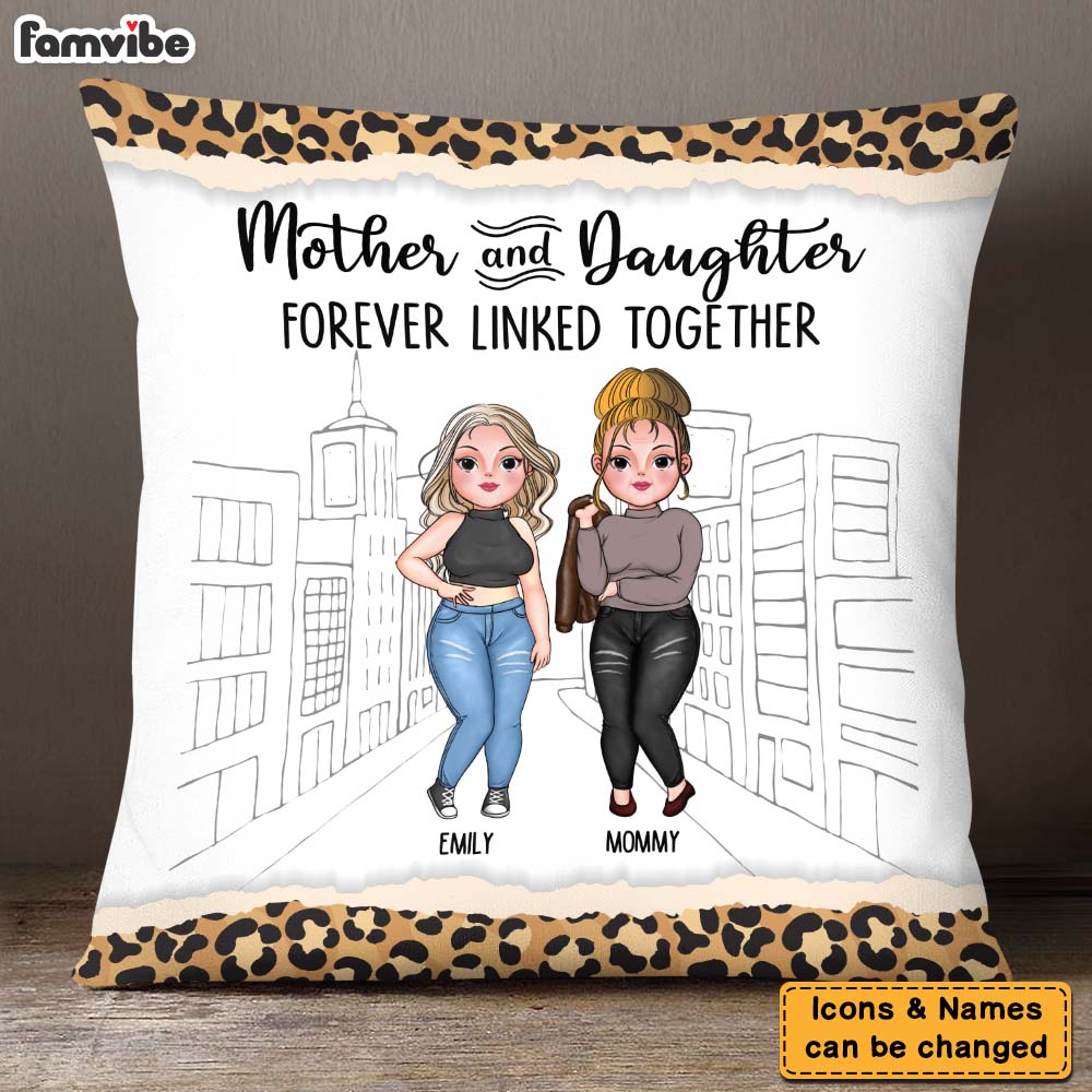 Personalized Gift Mother And Daughter Forever Linked Together Pillow 23627 Primary Mockup