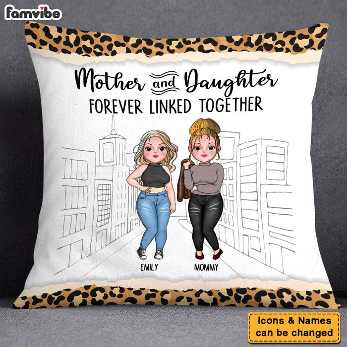 Personalized Gift Mother And Daughter Forever Linked Together Pillow 23627 1