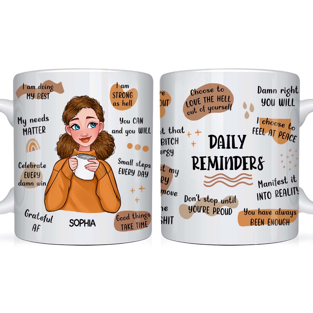 Personalized Daily Reminders Gift For Daughter Mug 23639 Primary Mockup