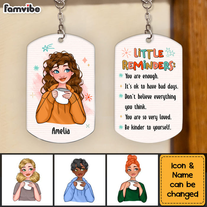 Personalized Mental Health Gift For Daughter Little Reminders Aluminum Keychain 23641 1