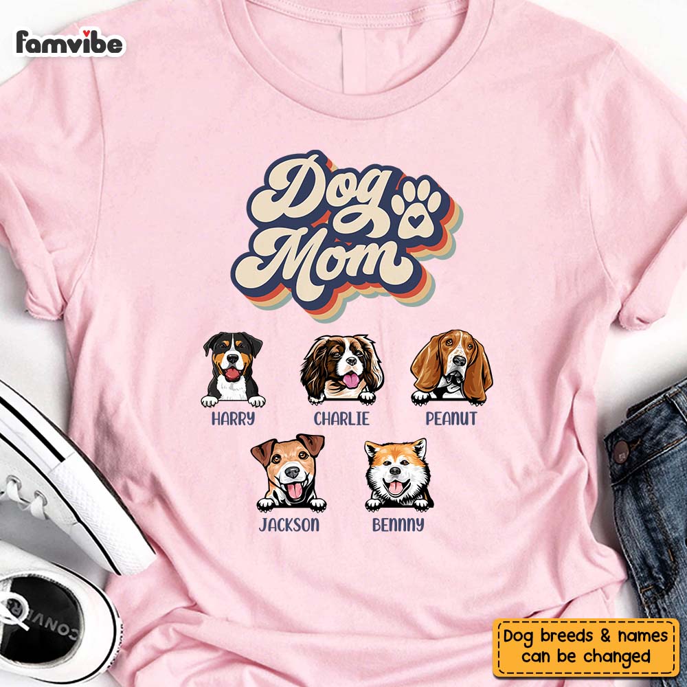 Personalized Retro Dog Mom Shirt 23642 Primary Mockup