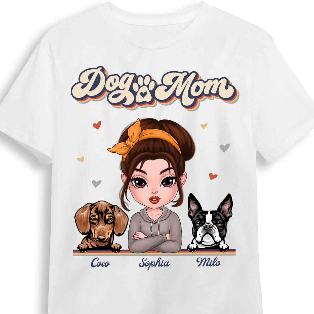 Personalized Retro Dog Mom Mother's Day Shirt 23644 Primary Mockup