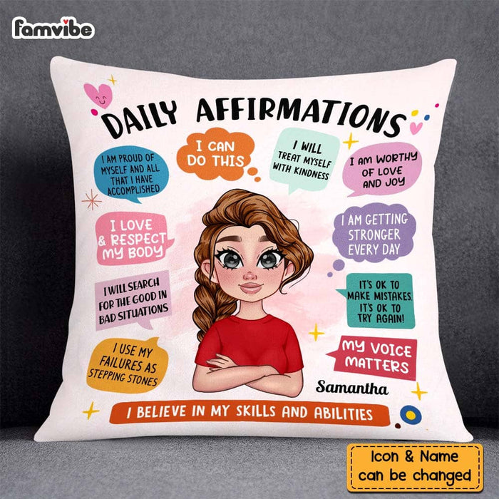 Personalized Gift for Daughter Daily Affirmations Pillow 23645 1