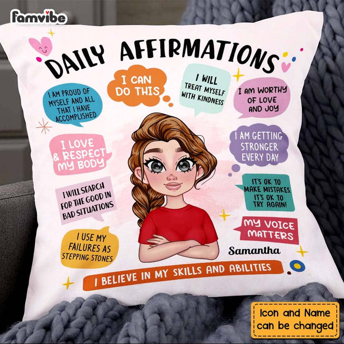 Personalized Gift for Daughter Daily Affirmations Pillow 23645 1